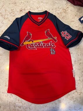 Stitches Red & Navy Cardinals Graphic Kids Jersey